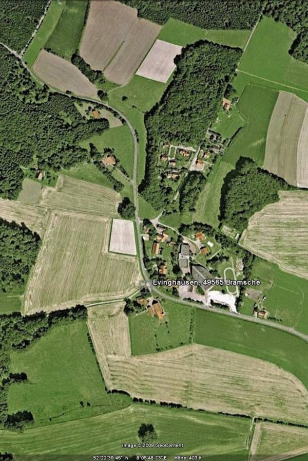 Google Earth: Die Freie Waldorfschule Evinghausen und Umgebung